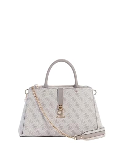 GUESS Zamira Luxury Satchel, Dark Taupe Logo