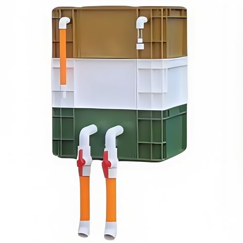 水槽フィルター 池用大型フィルターキット 外部水循環システムDIY ターンオーバーボックス水槽フィルター フィルタードリップボックス - ポンプとフィルターメディアなし (M-3段-B)