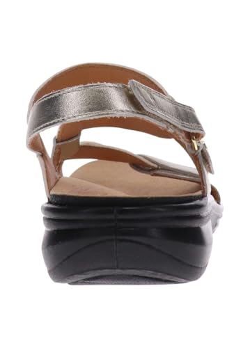 Image of Revere Emerald 3 Women's Sandals - Premium Soft Leather, Adjustable Straps & Contoured Footbed - Orthotic Arch Support for Stylish Comfort & All-Day Wear Mixed Metallic 12-12.5 M US