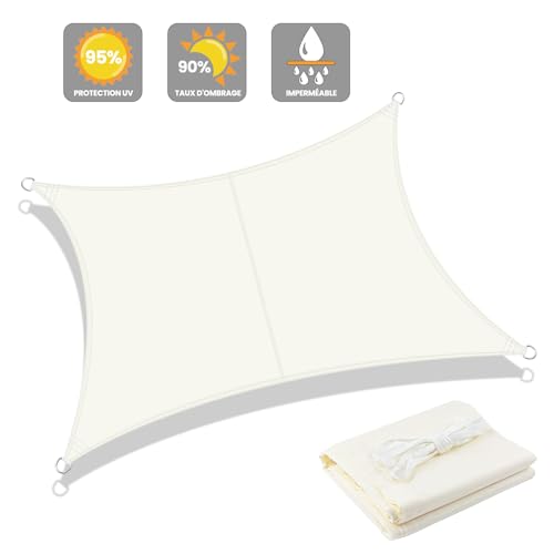 Voile d'ombrage rectangulaire pour terrasse et bâche étanche