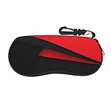 Tennisbälle auf Tennisplatz mit Reißverschluss, weiche Schale, Anti-Kollisions-Brillentasche, Neopren, tragbare Augenbox, rot / schwarz, One size