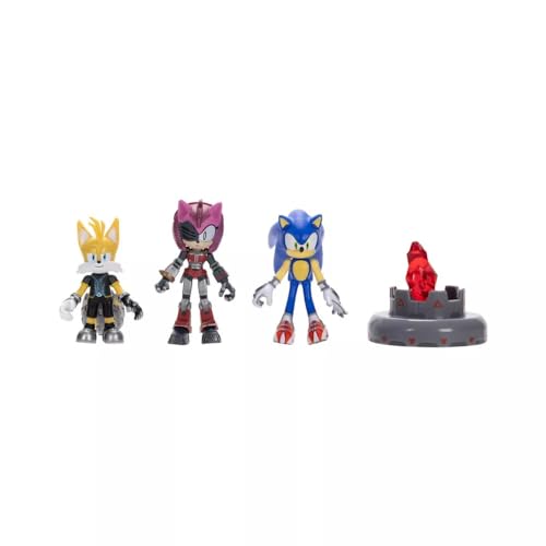 Image of JAKKS Pacific Sonic Prime 2.5 inch Figure Multipack with Sonic, Tails Nine & The Prism Shard with Display Base!