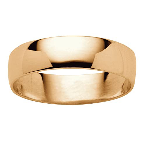 Palm Beach Jewelry 14K Yellow Gold over Sterling Silver Polished Wedding Band Ring (5mm) - Main Image