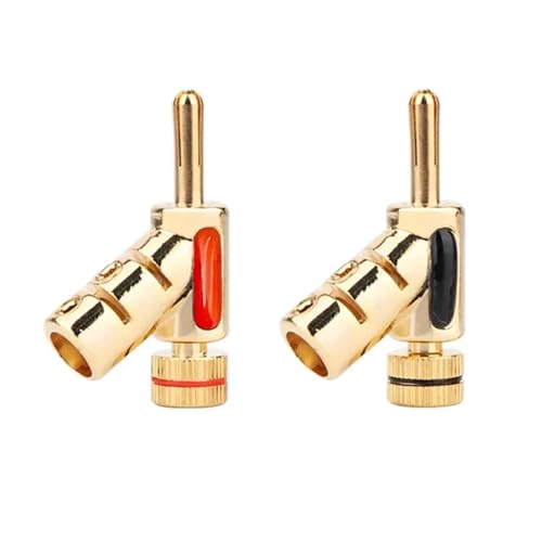 2/4/8個 高性能 24K 金メッキ バナナプラグ 45度ロック オーディオバナナコネクタ HiFi スピーカーケーブル用(2pcs)