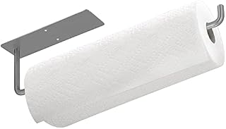 HONZUEN Self Adhesive Wall Mount Stainless Steel Kitchen Roll Holders, No Drilling Kitchen Paper Towel Holders Rack, Anti-rust Kitchen Paper Tissue Roll Holder for Cabinet Bathroom Toilet, Silver