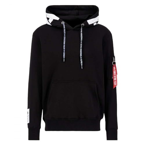 Alpha Industries Herren Alpha Hoody Kapuzensweat Kapuzenpullover, Black, XL