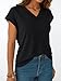 AUTOMET Womens Cap Short Sleeve T Shirts Summer Tops 2025 V Neck Dressy Casual Fashion Clothes Vacation Outfits M Black
