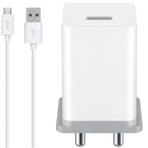 Image of Charger for Realme 2 Pro Charger Original Adapter Like Wall Charger | Mobile Fast Charger | Android USB Charger with 1 Meter Micro USB Charging Data Cable (3 Amp, OC15, White)