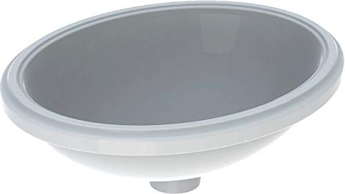 Lavabo bajo encimera ovalado VariForm de Geberit, 420x330mm, sin agujero para grifo, sin rebosadero, 500.751.01.2, Color: blanco