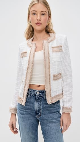 L'AGENCE Women's Agnes Tweed Denim Jacket2