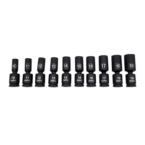 Image of Astro Tools 78344M 10pc 3 /8 inch Drive Mid-Length Pinless Universal Impact Sockets - Metric