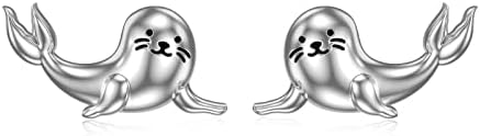 WINNICACA Seal Earrings Sterling Silver Seal Gifts Seal Stud Earrings Seal Jewelry for Teens Women Birthday Christmas