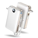 3-in-1 Portable Charger Power Bank : This versatile portable charger power bank integrates a foldable AC wall plug, built-in Type-C and iOS charging cables, and a robust 50000mAh battery pack into one streamlined unit. Pass-through Charging ensures u...