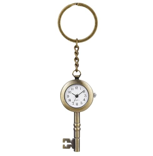 Image of AUGEN Premium Pocket Watch Metal Keychain Key Retro Vintage for Gifting With Key Ring Anti-Rust (Pack Of 1)
