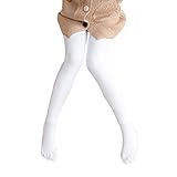 [QINTIAN] キッズタイツ ストッキング レギンス 女の子 ダンス靴下 子供 パンスト キッズゃれタイツ 裏起毛タイツ 伸縮性 美脚 ガールズ 秋冬 冬物 保温 防寒 厚手 発熱 吸汗 通学 (M L XL 黒 肌色 白 (M, 白 (140g 10℃~25℃に適用))