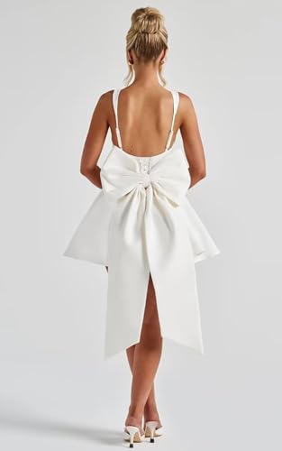 Satin Homecoming Dresses for Teens 2025 with Bow Square Neck Short Corset Prom Mini Cocktail Party Gown2