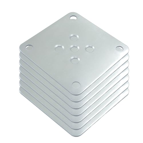 Unlorspy 4Pcs Silver Metal Mounting Plates 7x7cm (2.76"x2.76")