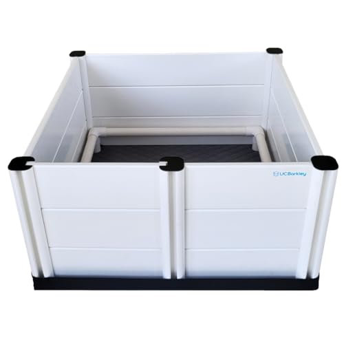 Whelping Box for Dogs & Puppies Premium 36 Modular Design with Easy-Open Door Pig Rails Oxford Floor Liner & Washable Pee Pad Indoor/Outdoor Easy-Clean & Durable