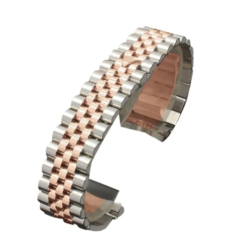 Bracelet montre Jubilee 20mm acier inoxydable bicolore sans boucle apparente