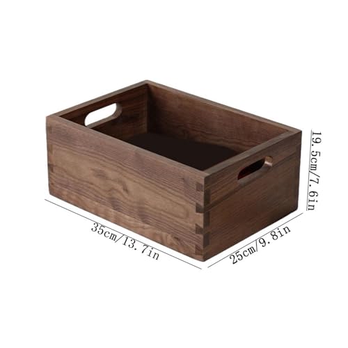 Caja de madera para CD y discos organizador de escritorio rústico 3