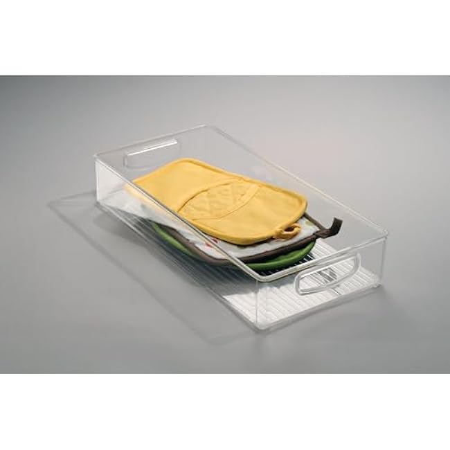 iDesign Stackable Storage Bin - Organizer Bins for Pantry, Fridge, or Freezer, Clear, Made in USA