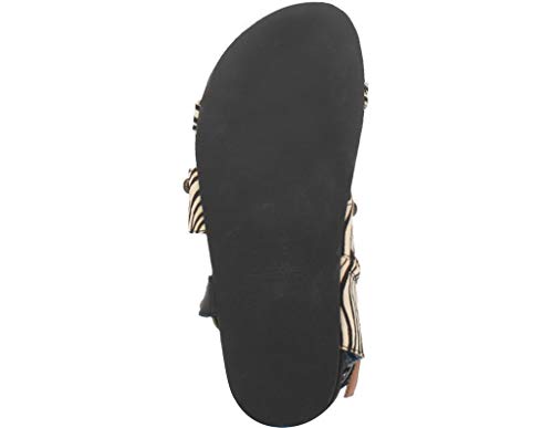Dingo Womens Sage Brush Gladiator Sandals Leather Black Zebra 8.5 M #TOP4