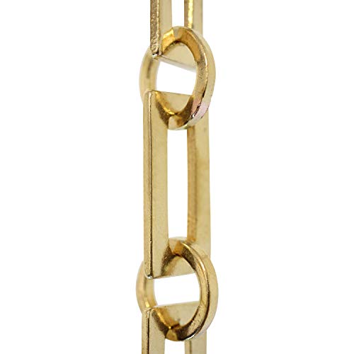 Image of RCH Hardware CH-12-PB-3 Decorative Solid Chain for Hanging Chandeliers and Pendant Lighting-Rectangular and Circular Design Unwelded Links