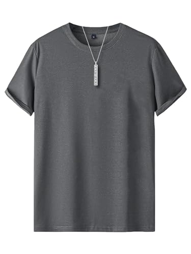 Image of Veirdo Oversized Baggy Fit Drop Shoulder Half Sleeves Round Neck Solid Pure 100% Cotton T-Shirt for Men (Available in White, Black, Mustard, Maroon, Green, Lilac, Navy, Red Color)