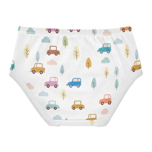 Girls Underwear Toddler 2t Cotton Girl Panties Cute Bright Underpants Briefs Cute Cartoon Cars White2
