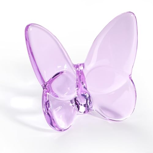 HOgardenME Glass for Crystal Butterfly Ornaments Home Decoration Crafts Holiday Party, for for Crystal Butterfly Figurines, Flying Butterfly Collectible Home Ornament Decor (Purple)