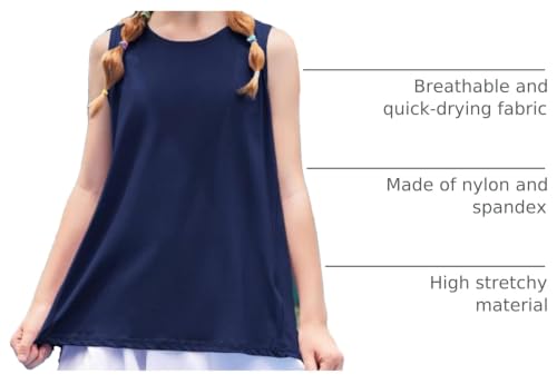 Image of Zaclotre Girls Athletic Tank Tops Open Tie Back Sleeveless Workout Shirts
