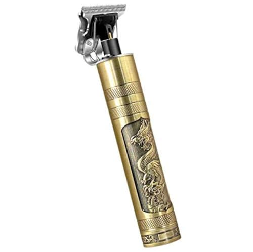 smars Unisex Sma99 Professional Cordless Hair Trimmer T-Blade Outliner Close Cutting Shaver With Metalic Gold And Antique Design, Battery Powered