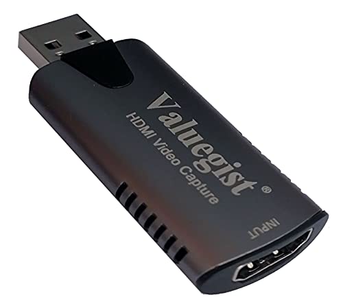 Valuegist Audio Video Capture Cards HDMI to USB3.0 1080P 30FPS Record via DSLR Camcorder Action Cam for High Definition Acquisition, Live Broadcasting