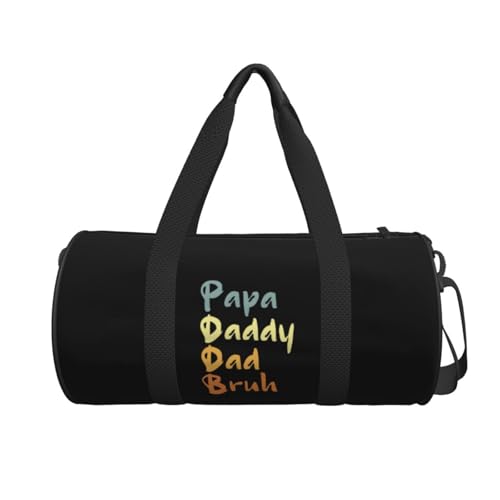 Papa Daddy Dad Bruh Duffel Bag Gym Bag Travel Sports Tote Large Foldable Beach Swim Yoga02