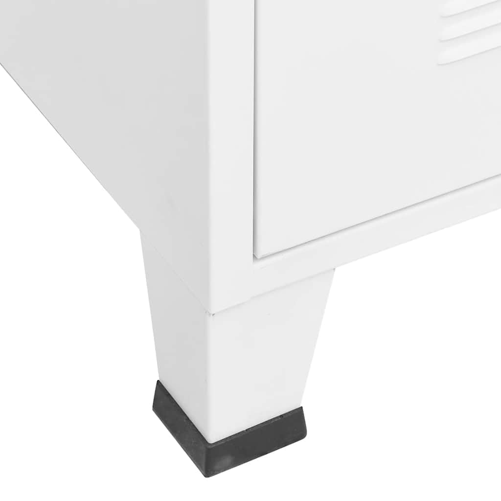 vidaXL Coffre de Rangement Industriel Armoire de Rangement Étagère Stockage Meuble de Bureau Maison Intérieur Blanc 75x40x115 cm Métal