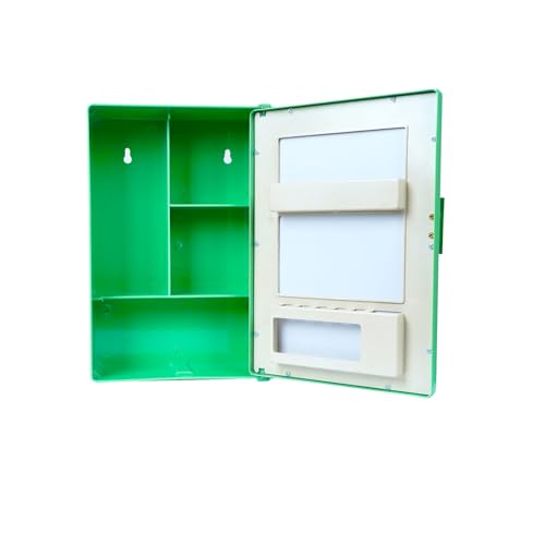 Image of PGen Small Size Mini Wall Mounted Mirror Storage Cabinet Organiser Shelf for Bathroom Kitchen Washbasin Dressing Room (Light Green)
