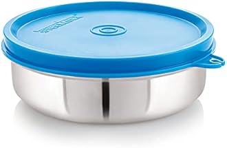 STEELLOCK Stainless Steel Airtight Container | Leak Proof Container/Storage/Lunch Box with Lid | BPA Free, Durable & Rust-Proof | SL-31-set of 4, 350ml each, Blue