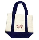 LZ Trader joes Mini Canvas Pastel Tote Bags - Spring Edition (Light Blue) (Navy Blue)