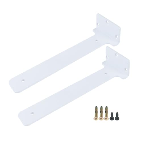 X1NGFU Soportes de Estante Metálicos,Escuadras para Estanterias Invisibles,Soportes Balda Flotante Pared de Estantería,para Plantas en Macetas,Hogar,Oficina,con tornillos (150mm,White)