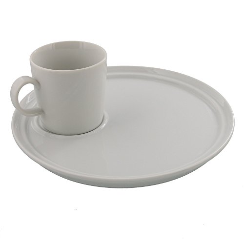 テーブルウェアイースト CAFEランチセット プレート25cm+マグ ホワイト 白食器 カフェ食器 仕切り皿 (プレート25cm + マグ)