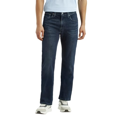 Image of Levi's Men's 527 Dark-Blue Slim Bootcut Fit Mid Rise Jeans