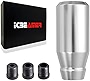 ICBEAMER Silver Aluminum Shift Knob, Fit Automatic and 4, 5 and 6 Speed Manual Transmission Vehicles, Interior Car Gear Lever Stick Shift Handle Automotive Replacement Parts, 1 Piece