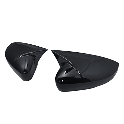 Spiegelkappen Für VW Für Polo Für MK5 Für 6R Für 6C 2009–2017 2 Stück ABS-Seitenrückspiegel-Abdeckkappen Shell Trim Auto Spiegelkappen(Bright black)