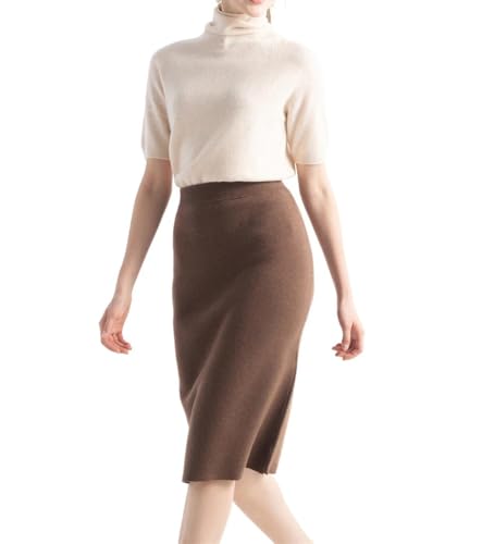 Women High Waist Bodycon Knitted Midi Skirt Casual Spring Autumn Winter Stretch Slim Skirt2