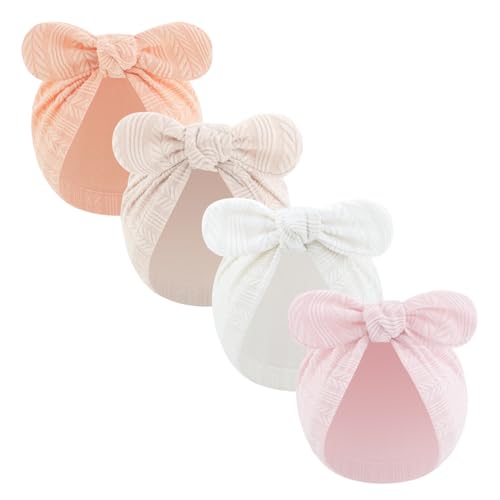 LIDHAY Newborn Baby Bow Knot Turban Hat Infant Hospital Hat Cotton Head Wrap Beanie Cap for Toddler Boys Girls 0-12 Months