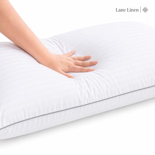 Image of LANE LINEN Hollow Fiber Sleeping Pillows Set of 2 (16 inchx24 inch) - Soft and Fluffy | Bed Pillow for Back, Stomach or Side Sleepers - Hotel Quality | Comfortable & Durable - White