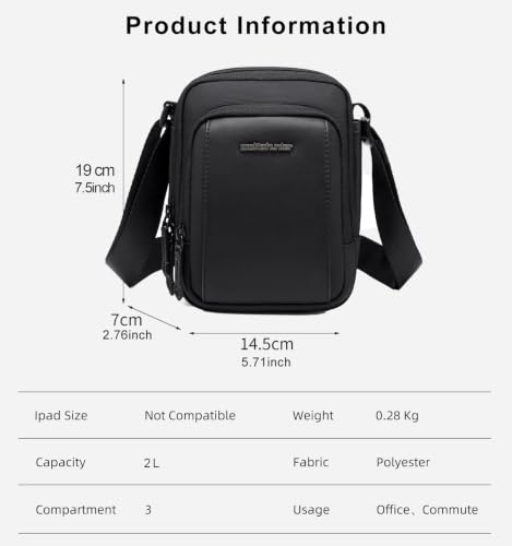Image of Arctic Hunter Men's Crossbody Sling Bag for Travel & Daily Use Lightweight Small Shoulder Bag for Phone, Passport & Essentials Water-Repellent Utility Side Bag