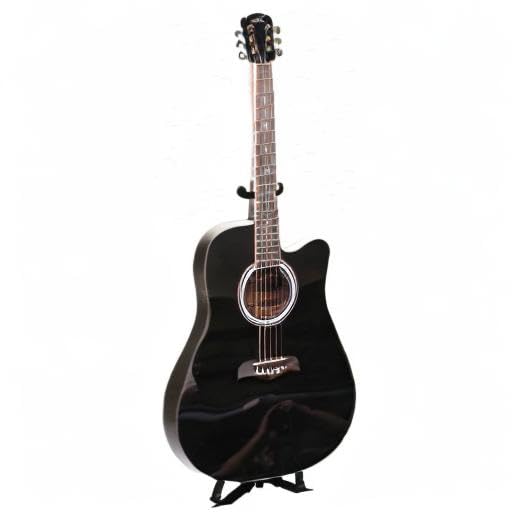 Oscar Schmidt 6 String Acoustic Guitar, Right Hand, Black Bag