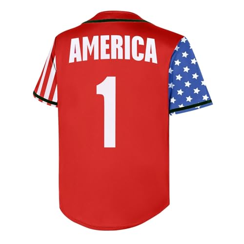 Camiseta de béisbol USA Baseball 4th of July para hombres y mujeres, diseño de bandera de América miniatura 3