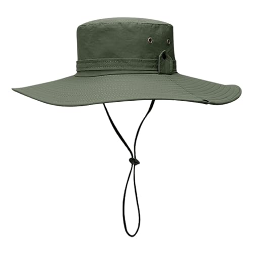 Sombrero de ala grande, sombrero de protección UV para exteriores, cómodo y ajustable, sombrero de verano para pesca, sombrero de ala ancha impermeable para senderismo, playa, verde militar, Ejercito